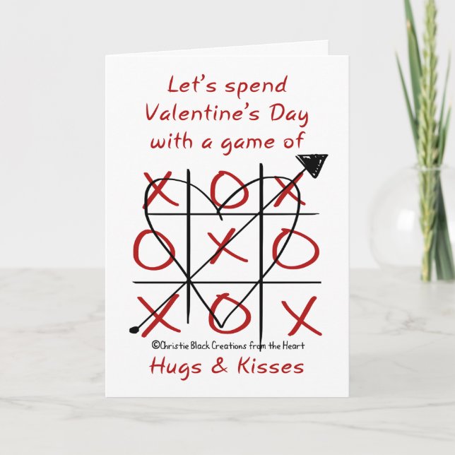 Cartes Pour Fêtes Annuelles Embrous et baisers Valentine-Tic Tac Toe (Devant)