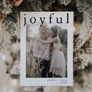 Cartes Pour Fêtes Annuelles EMELIA Black Boho Xmas Photo Joyeux Noël