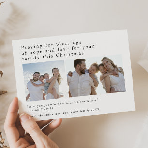 Cartes Pour Fêtes Annuelles EMELIA Black Photo Citations bibliques uniques Noë