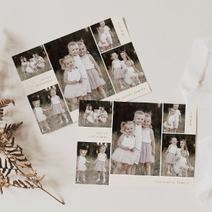 Cartes Pour Fêtes Annuelles EMELIA Gold Cute avant arrière Multi Photo Noël