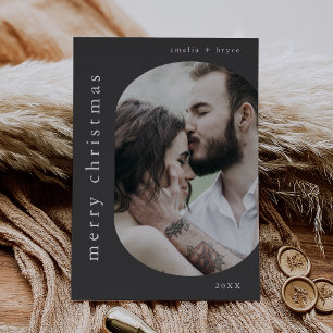 Cartes Pour Fêtes Annuelles EMELIA Gray Photo famille Joyeux Noël