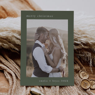 Cartes Pour Fêtes Annuelles EMELIA Green Bohemian Xmas Famille Photo Noël