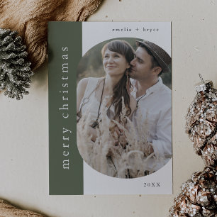 Cartes Pour Fêtes Annuelles EMELIA Green Xmas Salutation photo Joyeux Noël