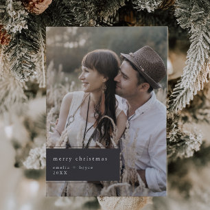 Cartes Pour Fêtes Annuelles EMELIA Grey Imprimable Cute unique photo Noël