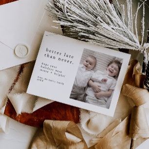 Cartes Pour Fêtes Annuelles EMELIA Noir Nouvel An Photo Tard Drôle Noël