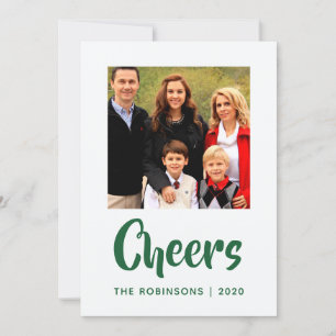 Cartes Pour Fêtes Annuelles Emerald Christmas Drapery Damask Photo de famille