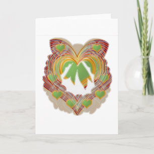 Cartes Pour Fêtes Annuelles Emerald Green Little Hearts : Wreath Unique