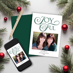 Cartes Pour Fêtes Annuelles Emerald Green Noël Joyeux Photo de Noël