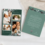 Cartes Pour Fêtes Annuelles Emerald Greenery Vintage Four Photo Collage<br><div class="desc">Bienvenue dans notre enchanteresse Emerald Greenery Vintage Four Photo Collage Holiday Card design, où le charme vintage et l'élégance moderne. Cette conception est composée d'une végétation d'aquarelle complexe et d'une calligraphie subtilement élégante avec une typographie simple, capturant l'essence de l'esprit traditionnel et rustique cottage core. Avec une touche de rétro...</div>