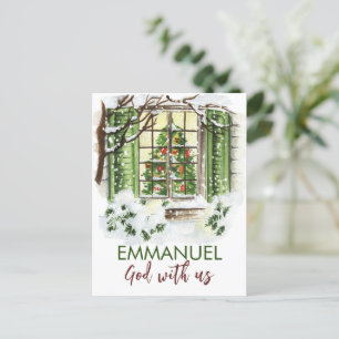 Cartes Pour Fêtes Annuelles Emmanuel Dieu avec nous Noël Bible Verse