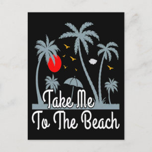 Cartes Pour Fêtes Annuelles Emmenez-Moi Plage Surfant Coucher de Soleil Été Év