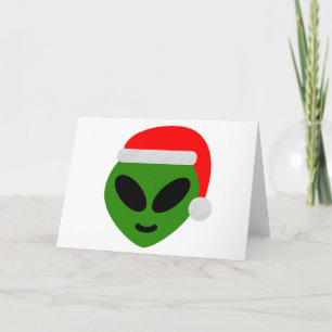Cartes Pour Fêtes Annuelles emoji d'alien de père noël vert