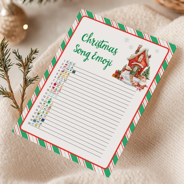 Cartes Pour Fêtes Annuelles Émoji de chanson de fête de Noël (Christmas Party Games)