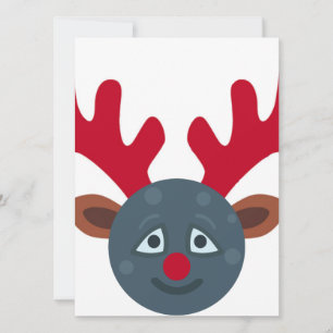 Cartes Pour Fêtes Annuelles emoji de lune de rennes de noël