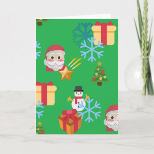 Cartes Pour Fêtes Annuelles emoji de Noël vert