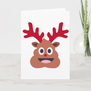 Cartes Pour Fêtes Annuelles emoji de poo de renne de Noël