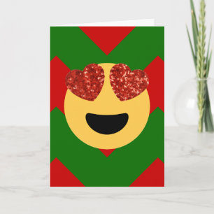 Cartes Pour Fêtes Annuelles émoticône de coeur de noël