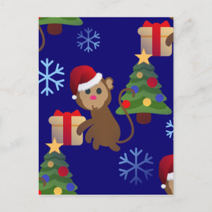 Cartes Pour Fêtes Annuelles Émotion de singe de père Noël