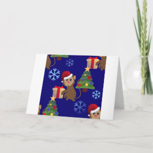 Cartes Pour Fêtes Annuelles Émotion de singe de père Noël
