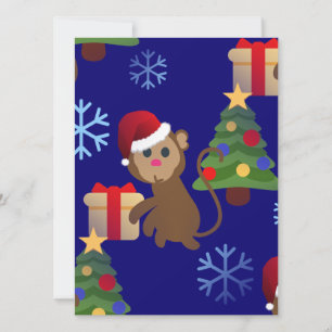 Cartes Pour Fêtes Annuelles Émotion de singe de père Noël