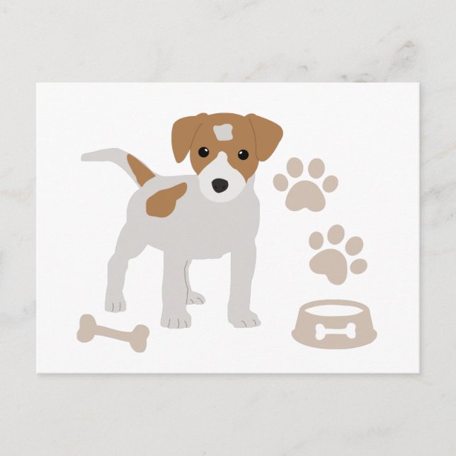 Cartes Pour Fêtes Annuelles Empreinte de patte de chiot de chien mignon Motif (Devant)