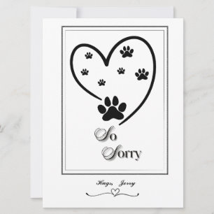 Cartes Pour Fêtes Annuelles Empreintes de pattes Coeur Design