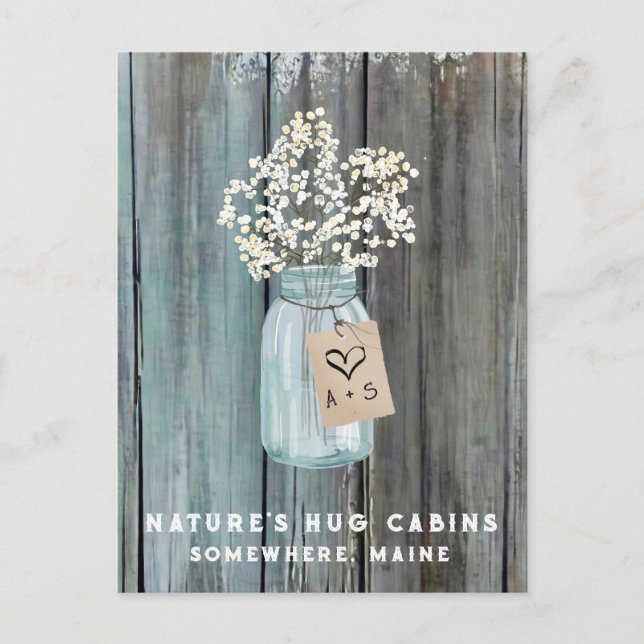 Cartes Pour Fêtes Annuelles *~* En détresse AP49 QR Mason Jar (Devant)