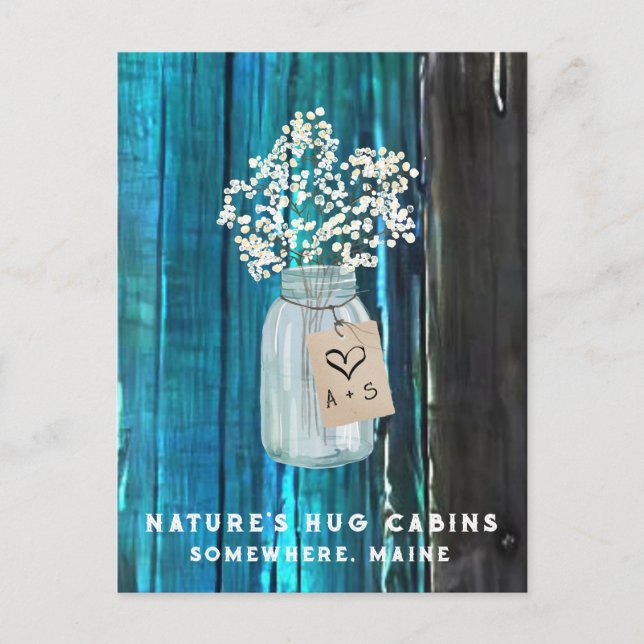 Cartes Pour Fêtes Annuelles *~* En détresse AP49 QR Mason Jar (Devant)