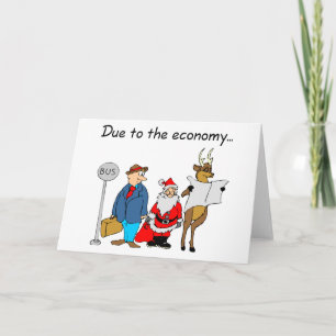 Cartes Pour Fêtes Annuelles En Raison De L'Économie Père Noël