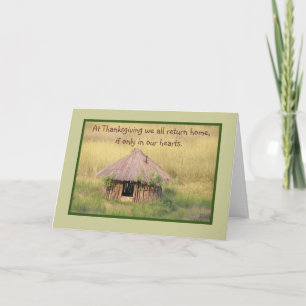 CARTES POUR FÊTES ANNUELLES EN REMERCIANT NOUS RETOURNONS À LA MAISON / HUT AF
