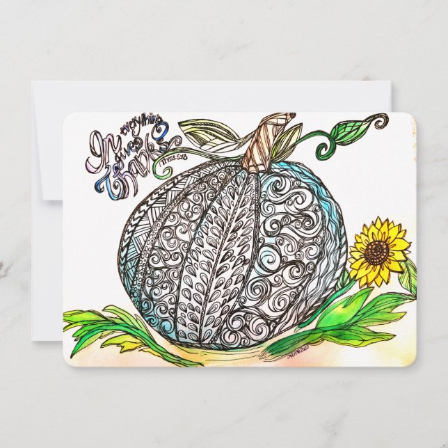 Cartes Pour Fêtes Annuelles En Tout, Rendez Grâce (Devant)