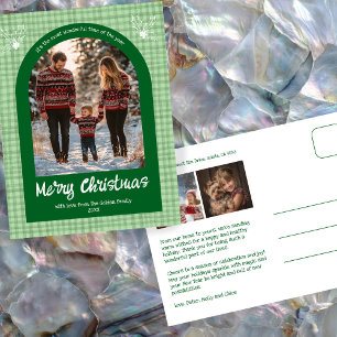 Cartes Pour Fêtes Annuelles en vichy Green Christmas Custom Arche 3 Photo