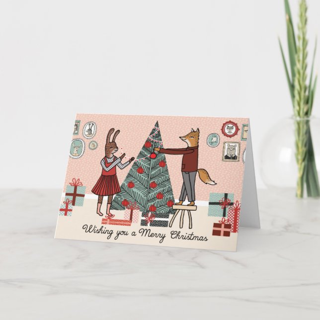 Cartes Pour Fêtes Annuelles En vous souhaitant un Joyeux Noël - décorez (Devant)