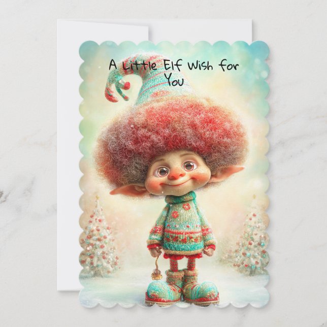 Cartes Pour Fêtes Annuelles Enchanted Elf | North Pole Christmas Magic (Devant)