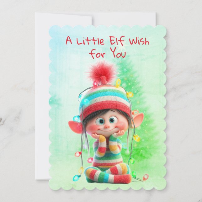 Cartes Pour Fêtes Annuelles Enchanted Elf | North Pole Christmas Magic (Devant)