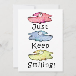 Cartes Pour Fêtes Annuelles encouragement d'art de poisson fantaisiste