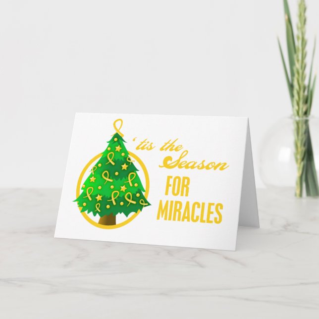 Cartes Pour Fêtes Annuelles Enfance Cancer Miracles de Noël (Devant)