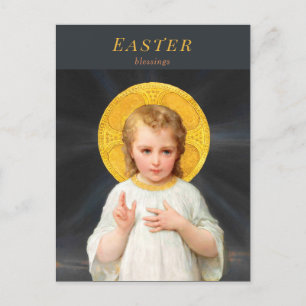 Cartes Pour Fêtes Annuelles Enfant de Pâques Christ béni par Émile Munier