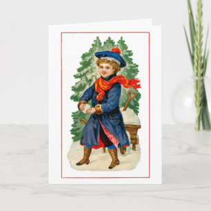 Cartes Pour Fêtes Annuelles Enfant faisant du snowball