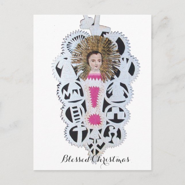 Cartes Pour Fêtes Annuelles Enfant Jésus, Antique Papier de Noël Carture (Devant)