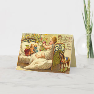 Cartes Pour Fêtes Annuelles Enfant jouissant de cadeaux de Noël