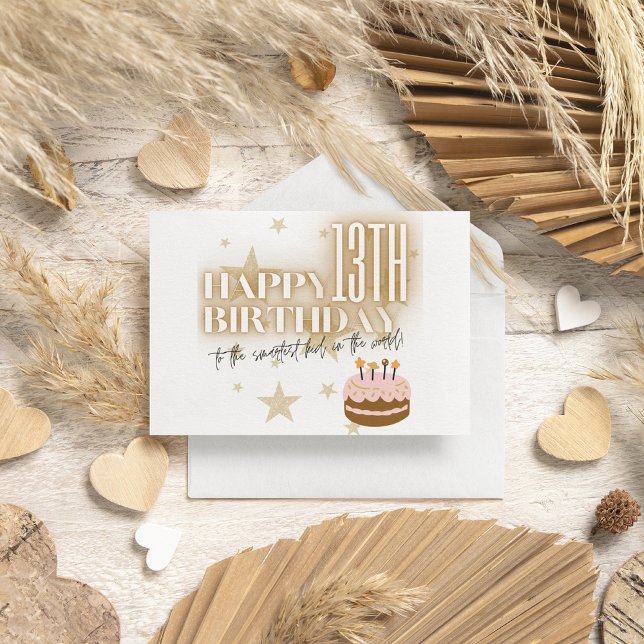 Cartes Pour Fêtes Annuelles Enfant le plus intelligent dans le monde gâteau or (Créateur téléchargé)