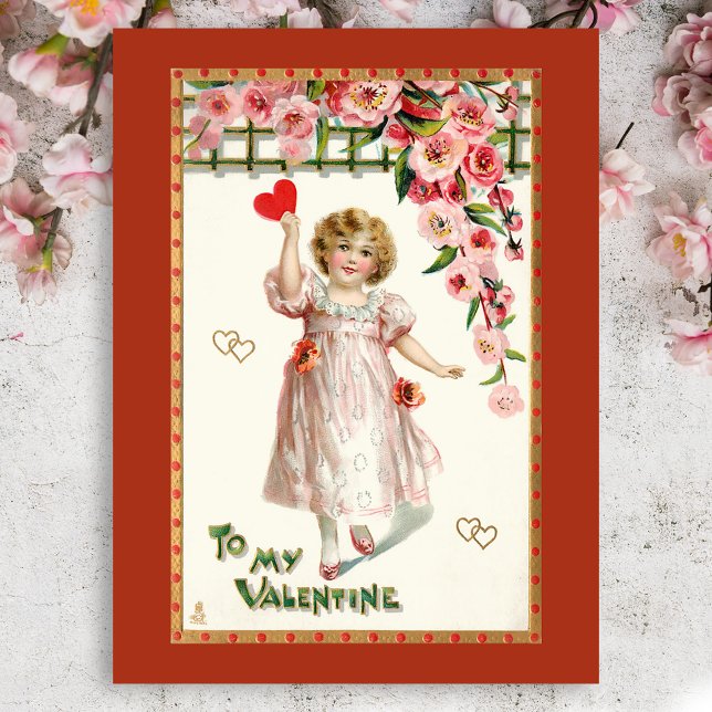 Cartes Pour Fêtes Annuelles Enfant victorien mignon Valentine (Créateur téléchargé)