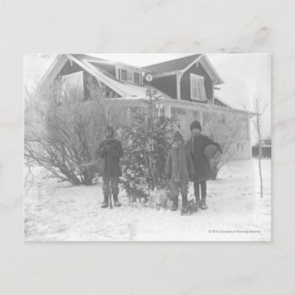 Cartes Pour Fêtes Annuelles Enfants à l'extérieur du sapin de Noël