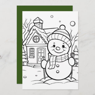Cartes Pour Fêtes Annuelles Enfants de Noël colorier bonhomme de neige