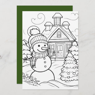 Cartes Pour Fêtes Annuelles Enfants de Noël colorier bonhomme de neige