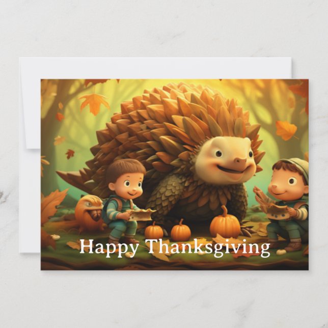 Cartes Pour Fêtes Annuelles Enfants de Thanksgiving 11 (Devant)