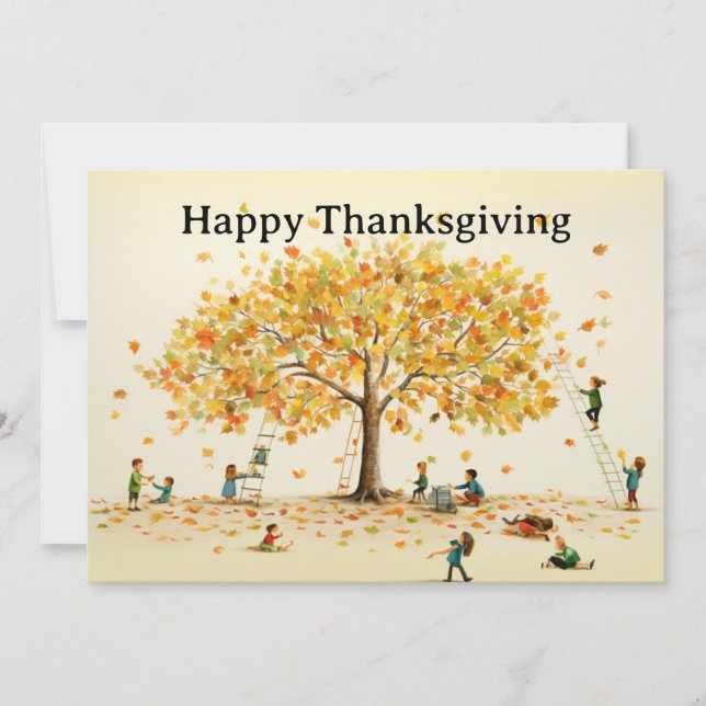 Cartes Pour Fêtes Annuelles Enfants de Thanksgiving 14 (Devant)
