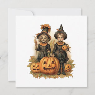 Cartes Pour Fêtes Annuelles Enfants d'Halloween vintage