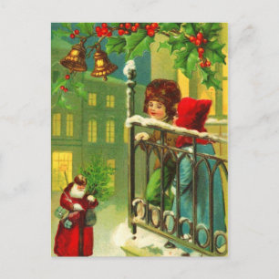 Cartes Pour Fêtes Annuelles Enfants en attente de Père Noël